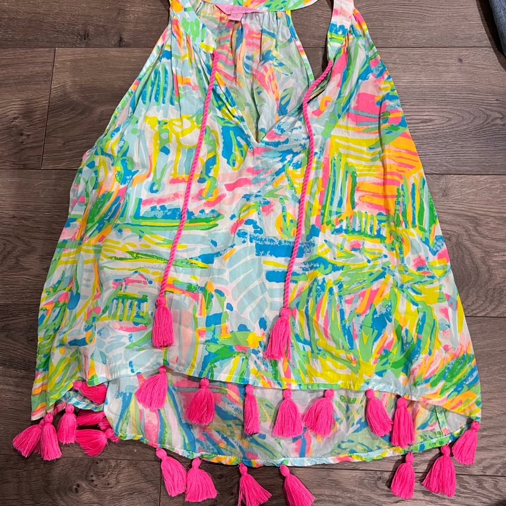 Lilly Pulitzer Multicolor Blouse with Pink Tassels
